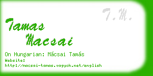 tamas macsai business card