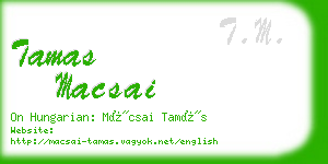 tamas macsai business card